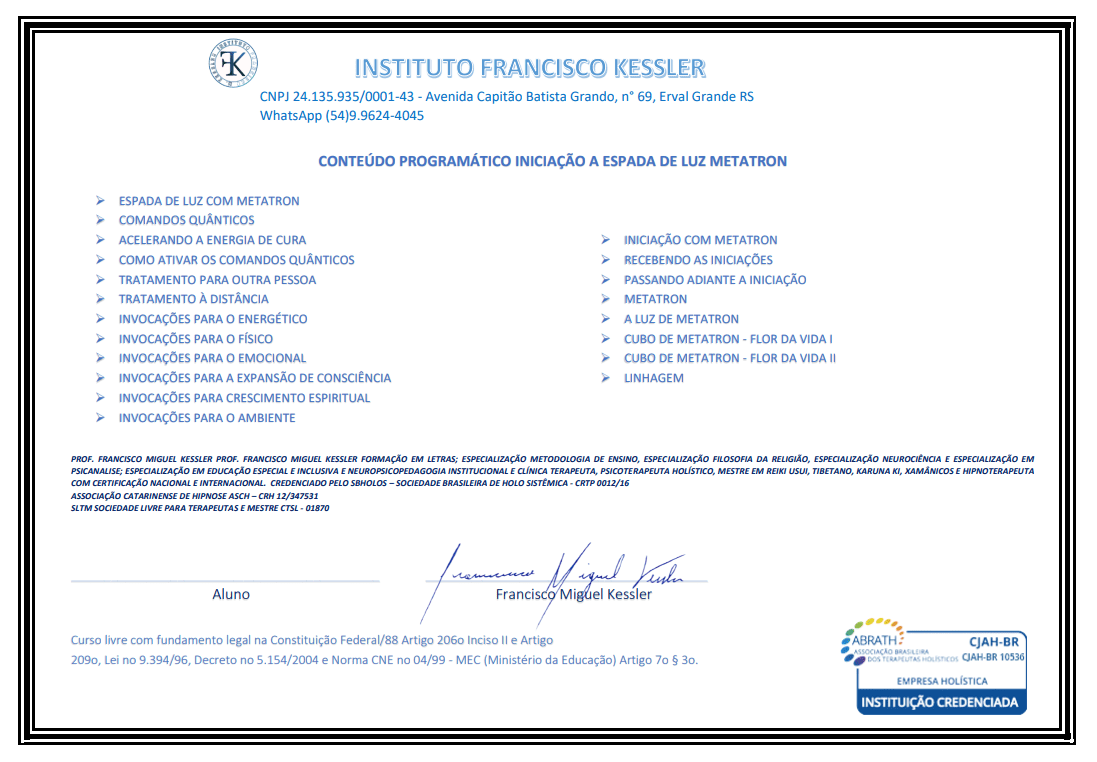Certificado de 30 horas — verso