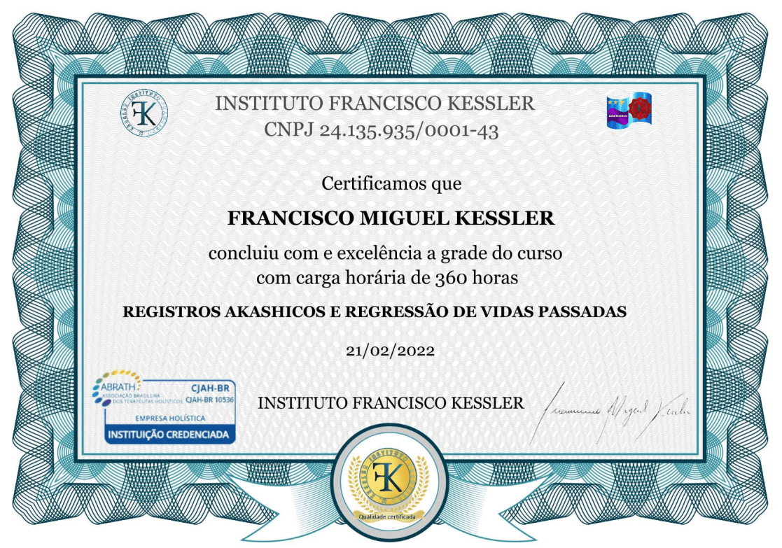 Certificado de 360 horas — frente