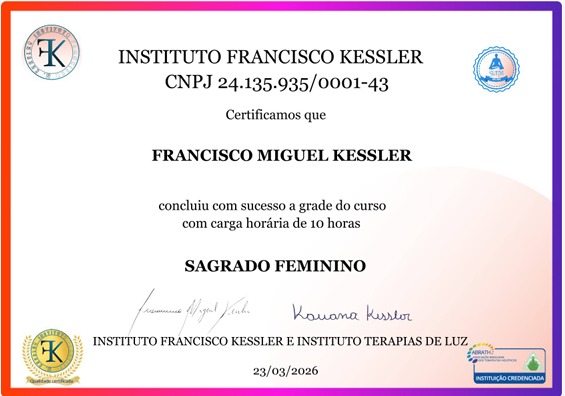 Certificado do curso Sagrado Feminino