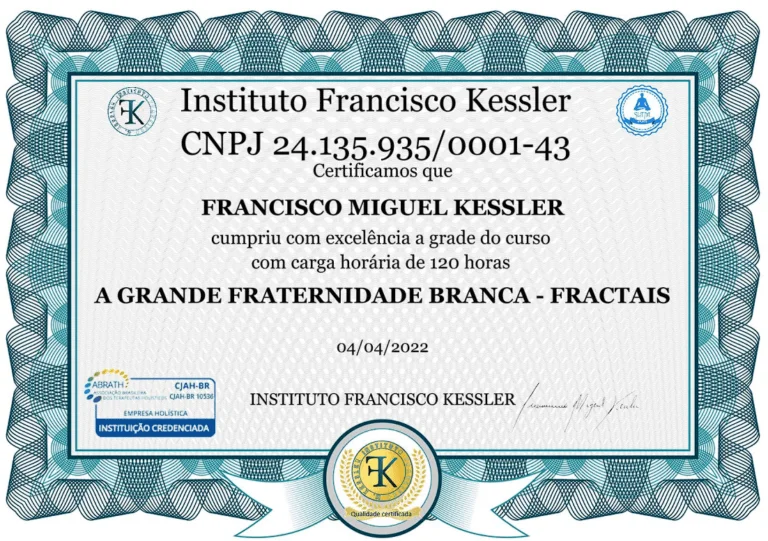 Frente do Certificado